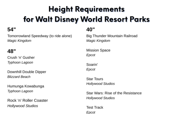 Walt Disney World Height Requirements