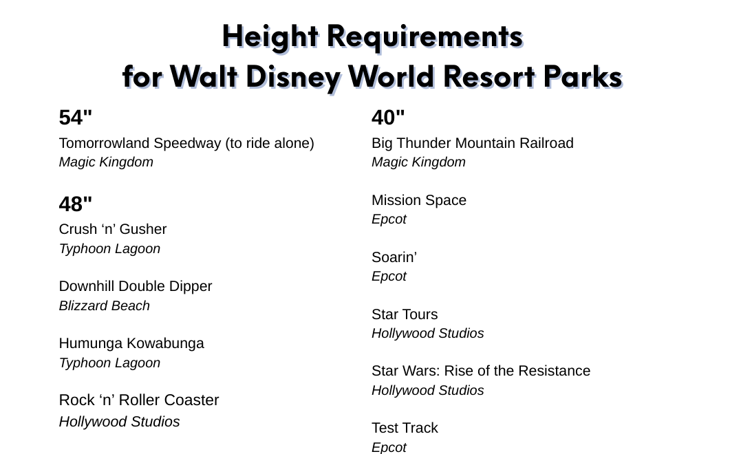 Weight Restrictions At Disney World