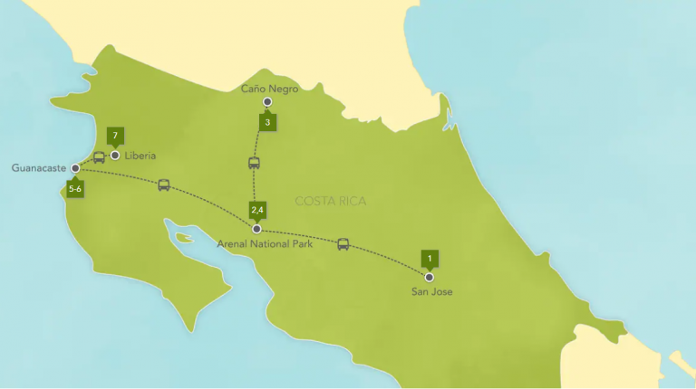 Adventures by Disney Costa Rica Vacation Map