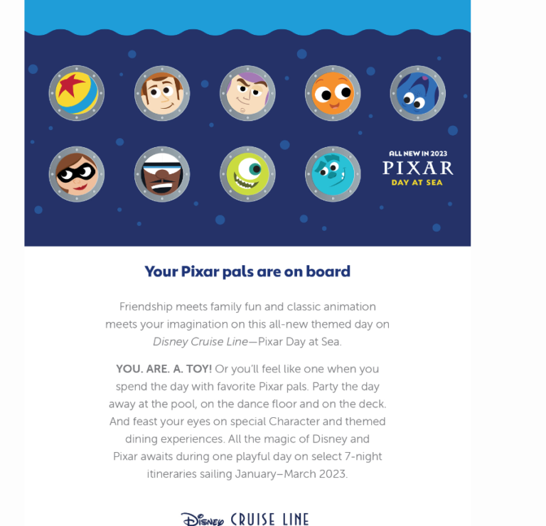 Pixar Day at Sea on Disney Cruise Lines