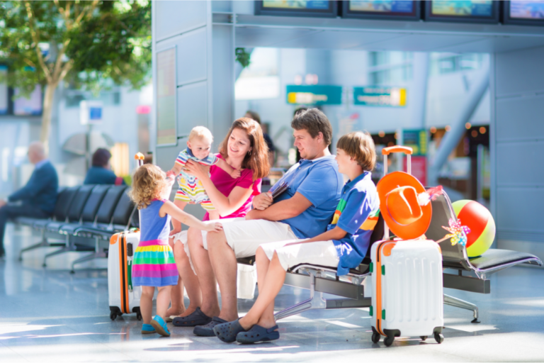 Family at airport