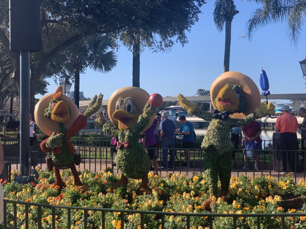 3 Caballeros topiary at Epcot's Flower and Garden Festival