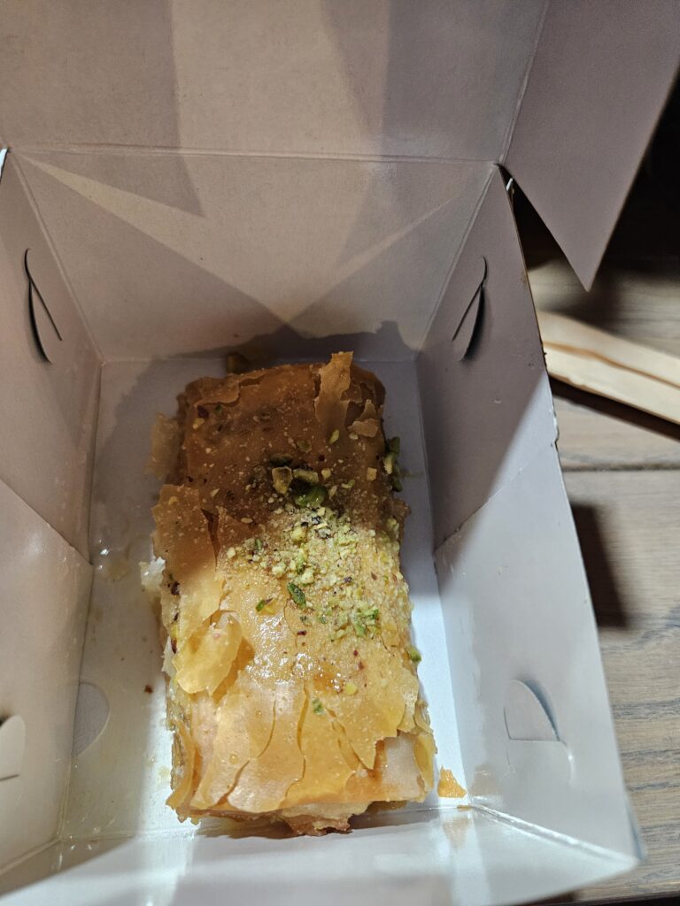 galaktoboureko from Sovoronos Bakery in Fira