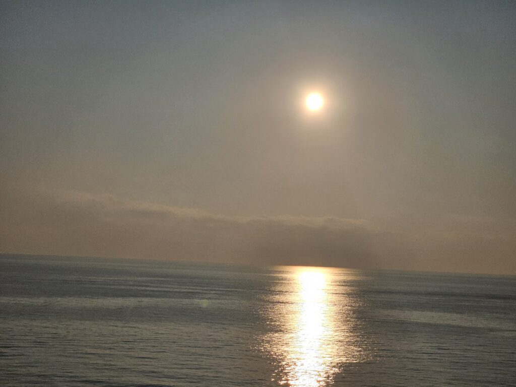 Mediterranean sunset from the ship